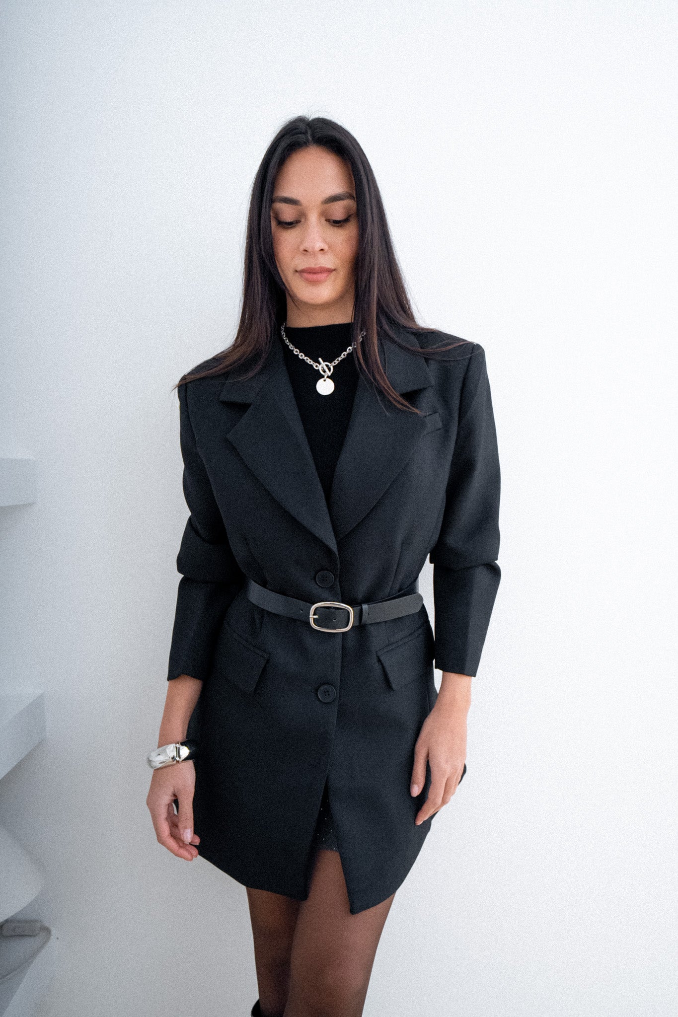 Robe Blazer Femme Blazer Noir Ceinture Robe/Blazer Ceinture