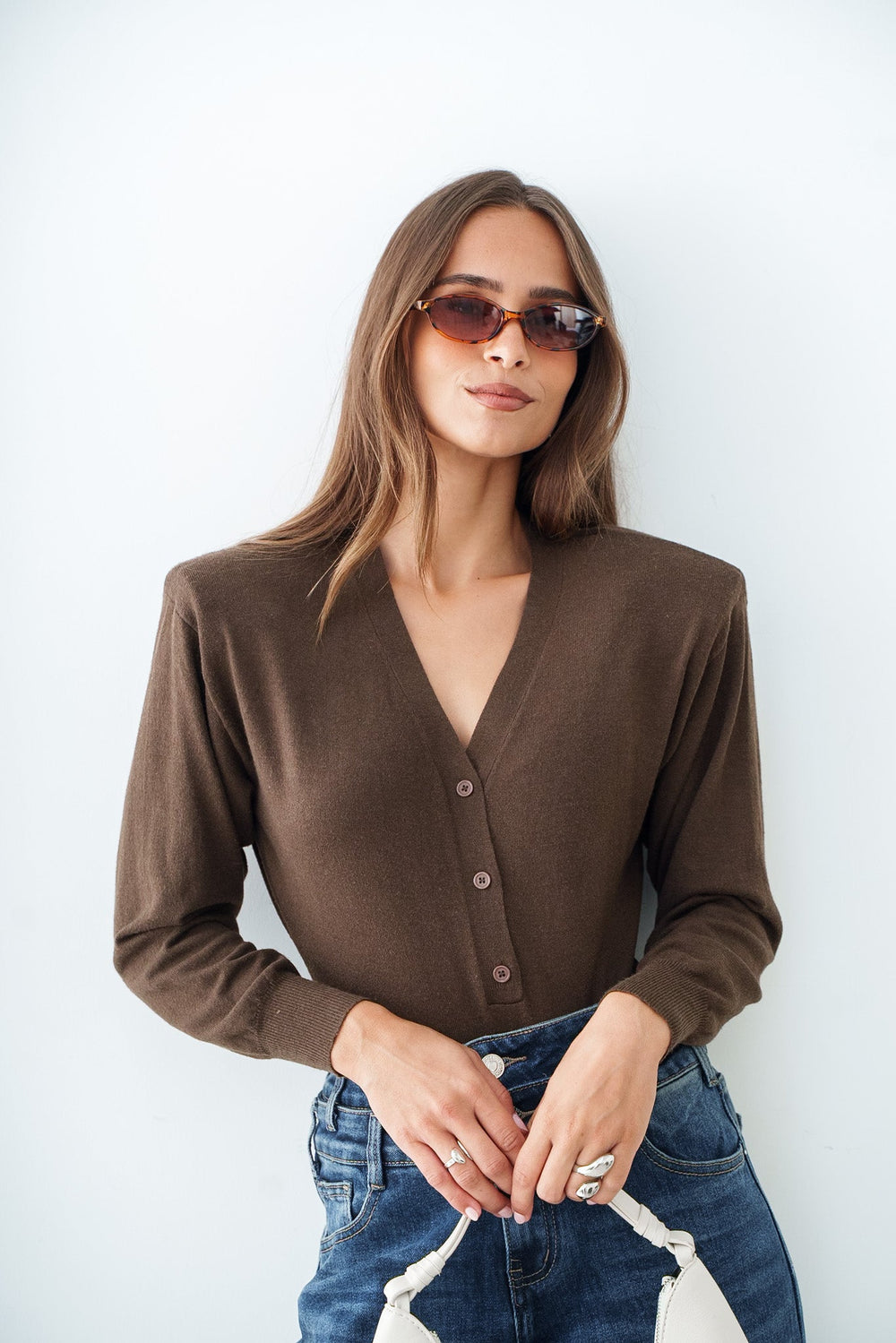 MAILLE EPAULETTE BROWN - TOP