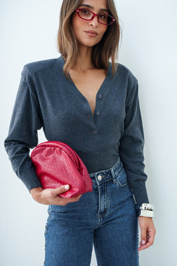 MAILLE EPAULETTE GREY - TOP