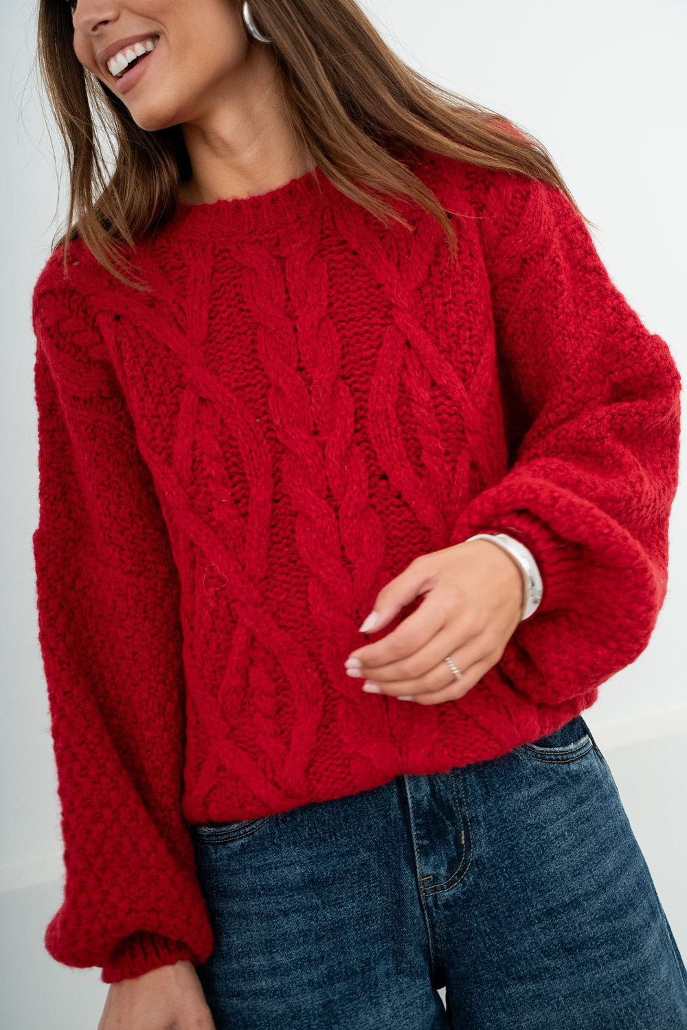 PULL COLINS ROUGE - PULL & MAILLE