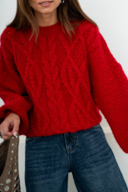 PULL COLINS ROUGE - PULL & MAILLE