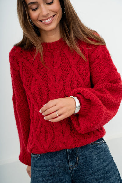 PULL COLINS ROUGE - PULL & MAILLE