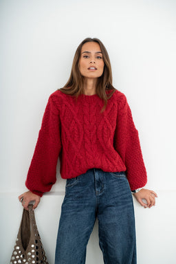 PULL COLINS ROUGE - PULL & MAILLE