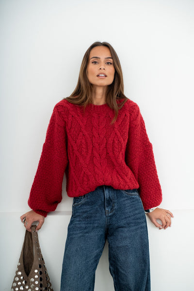 PULL COLINS ROUGE - PULL & MAILLE