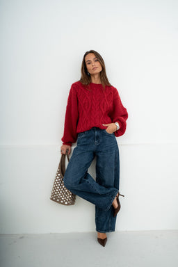 PULL COLINS ROUGE - PULL & MAILLE