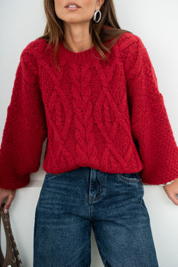 PULL COLINS ROUGE - PULL & MAILLE
