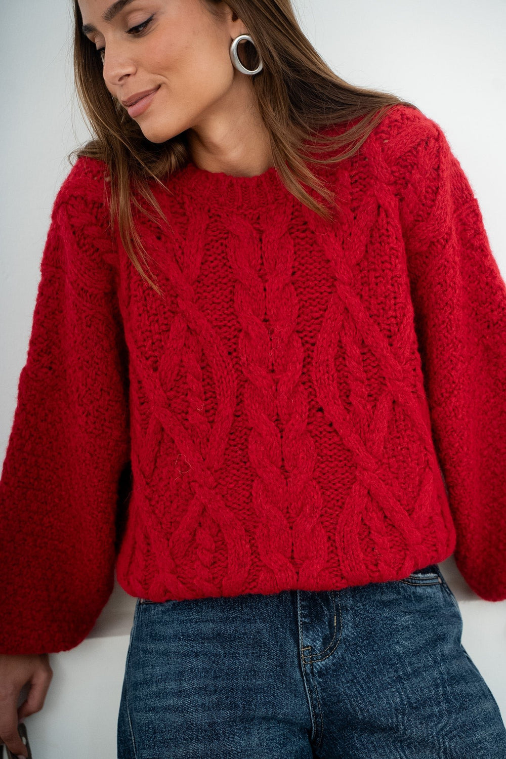 PULL COLINS ROUGE - PULL & MAILLE