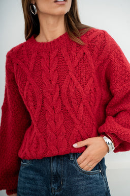 PULL COLINS ROUGE - PULL & MAILLE