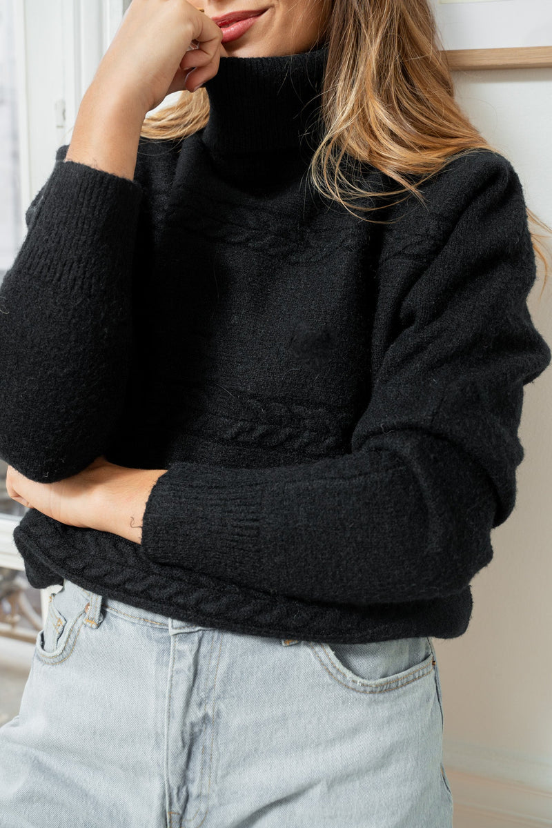 SWEAT CLAIRE - PULL COL ROULE
